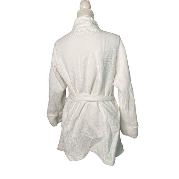 P. Jamas Womens short white textured bathrobe size large a13 - Picture 4 of 11